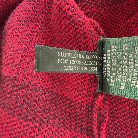 Ralph Lauren Front Zip Sweater Red & Black Plaid Size M - Picture 10 of 10